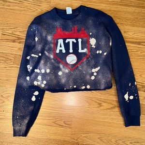 Atlanta Braves Baseball Crop Sweatshirt